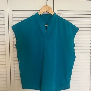 Figs Raphaela Oversized Scrub Top in Teal